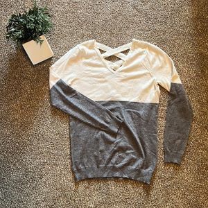 Love Ellie Color Block Criss Cross Sweater